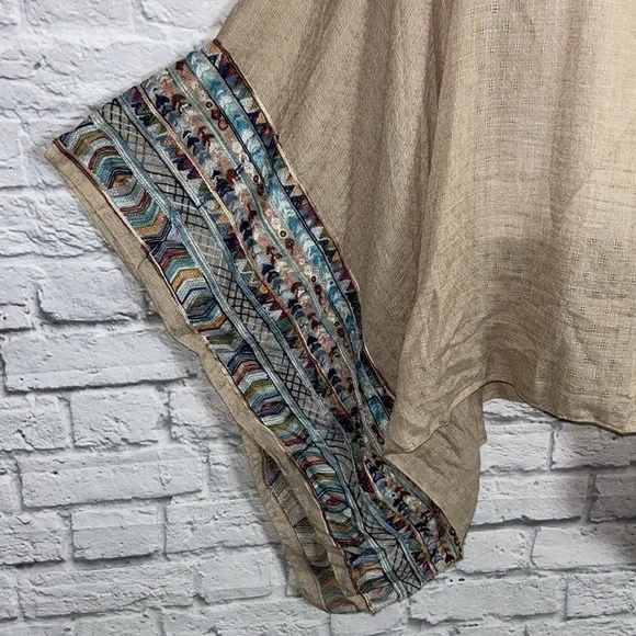 Raj Women's Tan Embroidered Poncho One Size - Picture 4 of 12